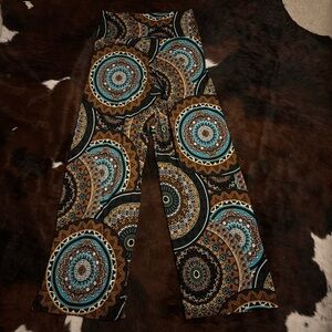 Bohemian Patterned Wide-Leg Pants